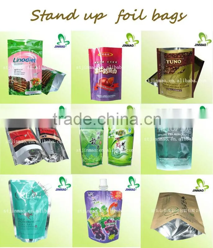 Aluminum foil vivid printed small flat paper bags wholesale
