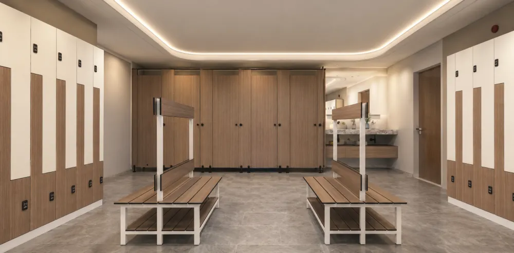 How important is it to have a one-stop solution for public changing rooms: storage lockers, benches, and bathroom partitions?