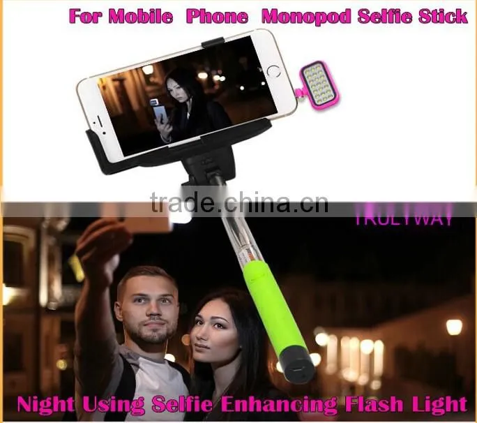Selfie Enhancing LED Flash light For Mobile Phone Monopod Selfie Stick Night Selfie Using 2016 trending prducts