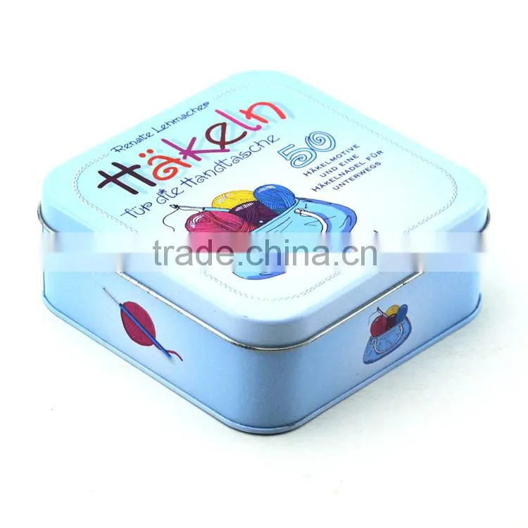 decorative tin box square shape storage cosmetics packaging