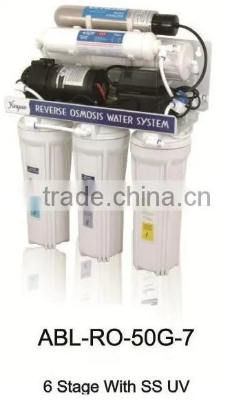 6 stage reverse osmosis water filter with stainless steel UV (RO-50G-7)