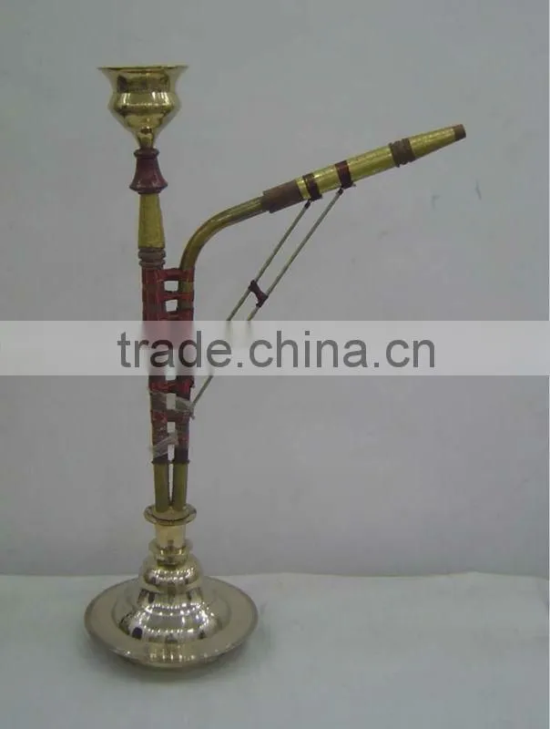 Green Glass & Metal Hukka