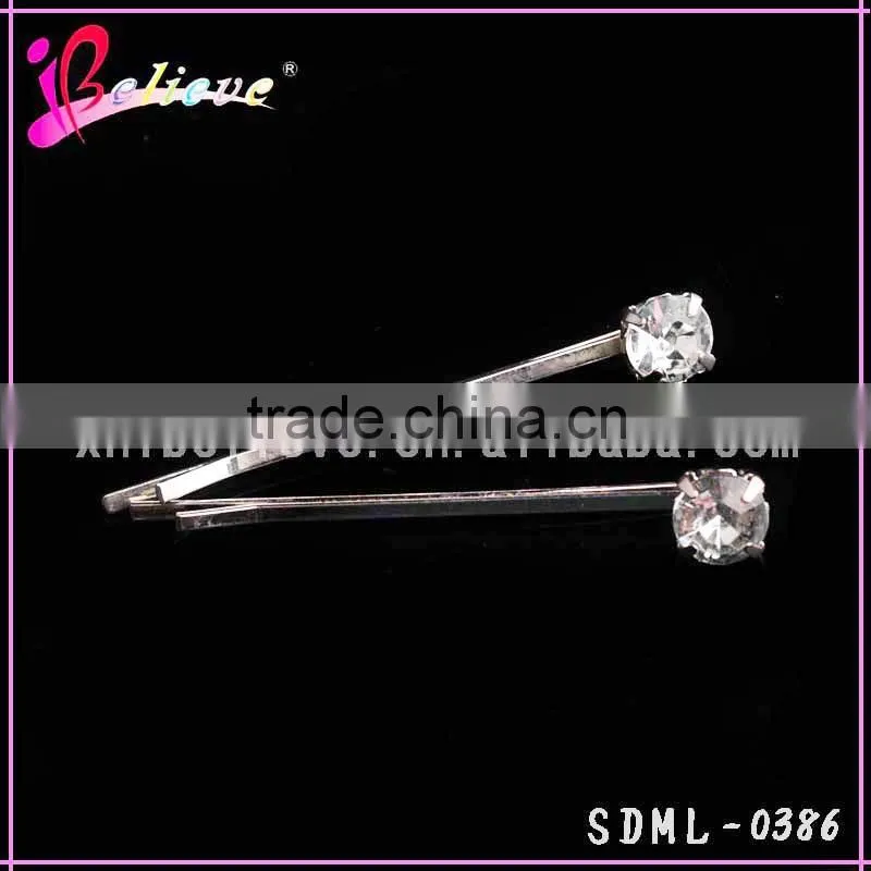 Budget kids hairpins wholesale mini metal pins,cheap hair pins with fake rhinestone