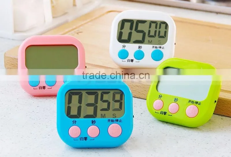 2.9 Inch LCD Big Screen AAA Battery Countdown 4 Color Digital Kitchen Timer