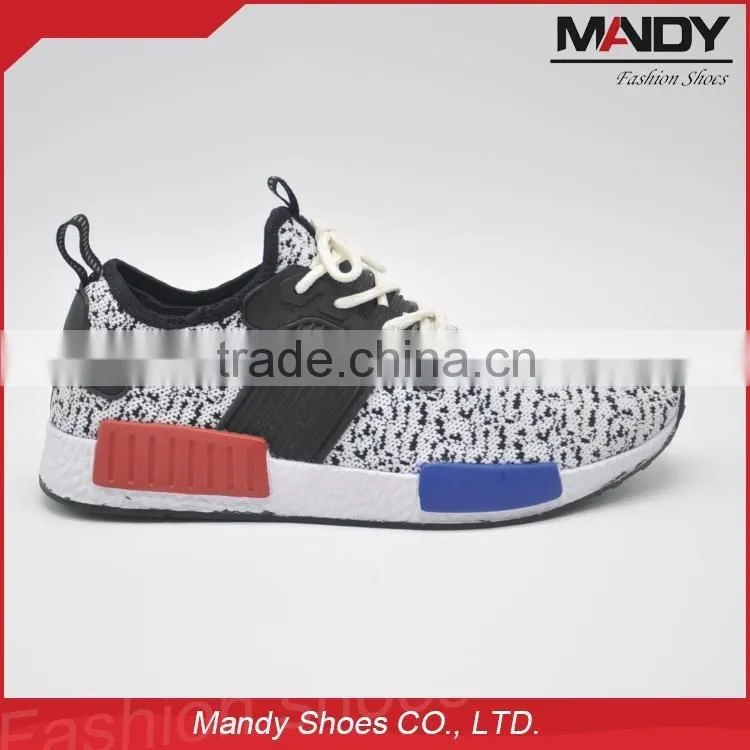 2016 Guangzhou hot selling flyknit upper mens running shoes wholesale