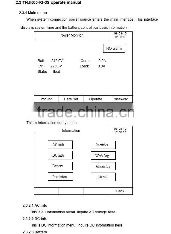 LCD substation power supply control and management system