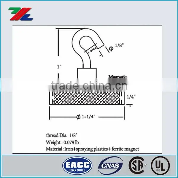 1.25inch Round Magnetic Mount Hook