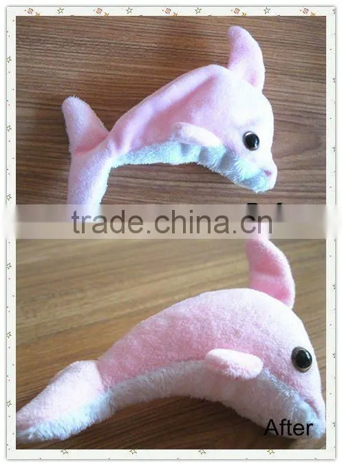 Grow in water plush toys,pink dolphin stuffed toy