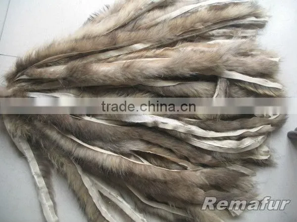 HOT SELLING RACCOON FUR STRIPS FOR GARMENT HAT
