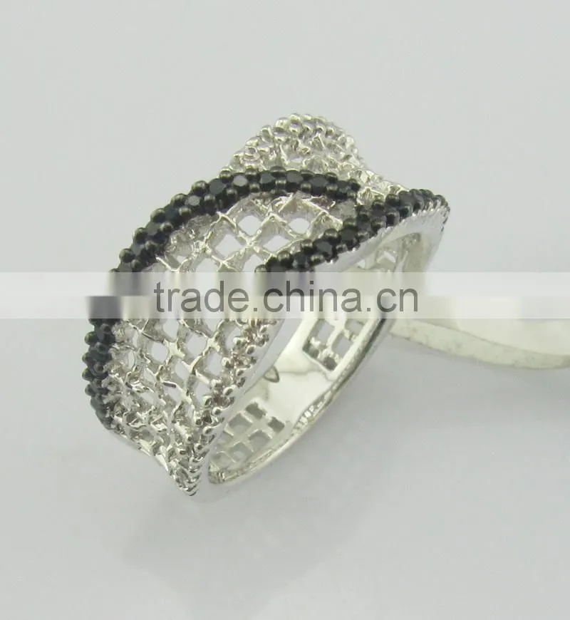 Wholesale two-tone plated silver ring fashion silver jewelry ring