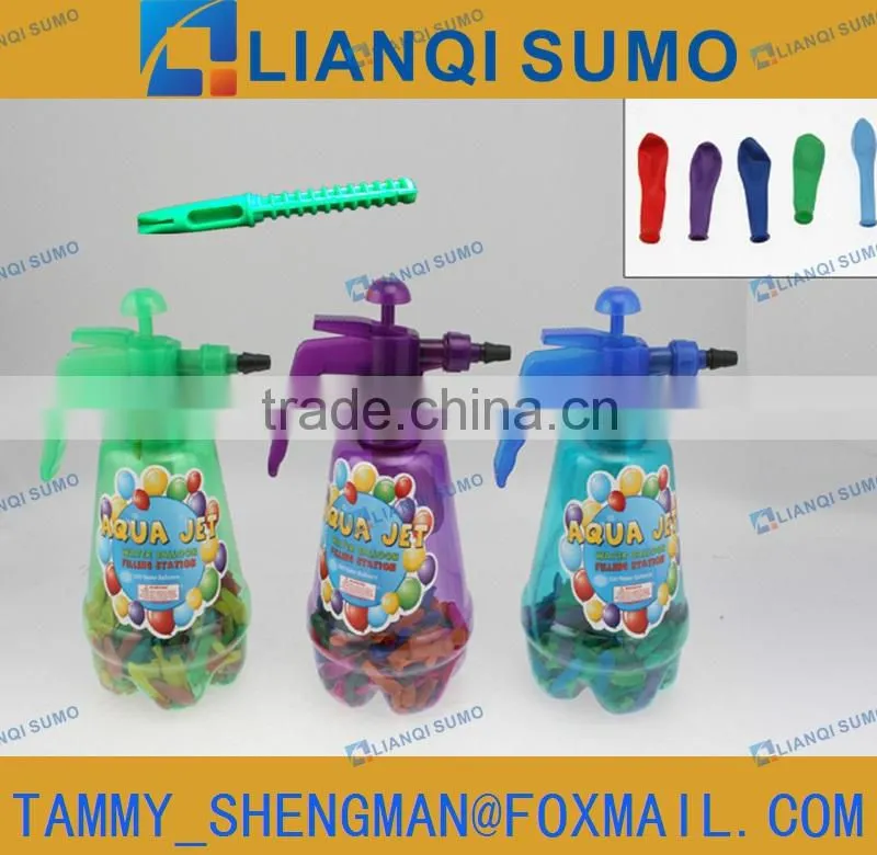 WATER BOMB TERM SET W/72 PCS WATER BALLOONS AND 2PCS SIMPLE WATER BALLOON TYING TOO and pump filler