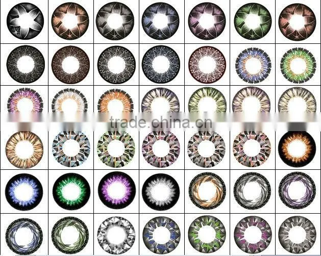 Lovely big eye contact lens/smiling face crazy contact lenses/yellow smiley face