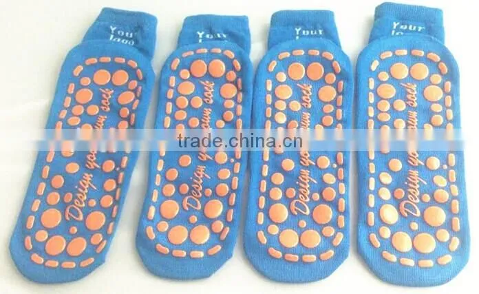 custom Cotton Anti-SlipTrampoline socks Non Skid Non-Skid yoga Sock Rubber Socks Sport Socks jump socks trampoline grippy socks
