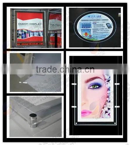 custom acrylic led edge lit sign photo picture frame