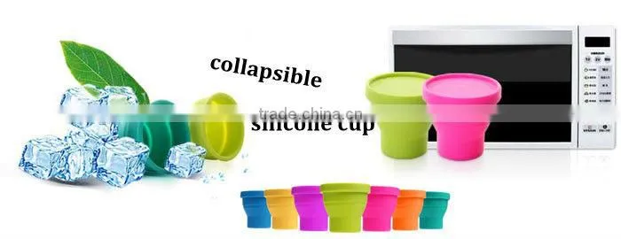 Collapsible silicone travel cup in beautiful candy color
