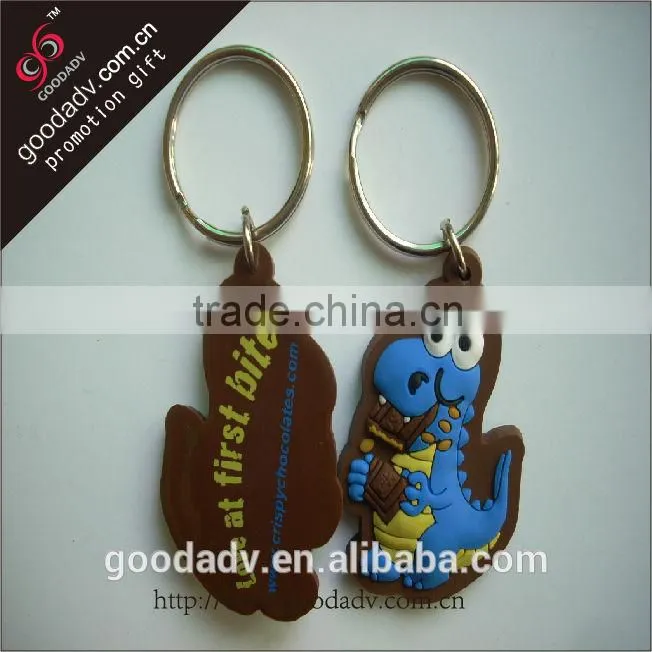 Made in China delicate souvenir popular soft pvc wholesale key ring chain