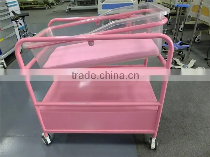 HR-769 carbon steel plastic bassin baby crib with drawer