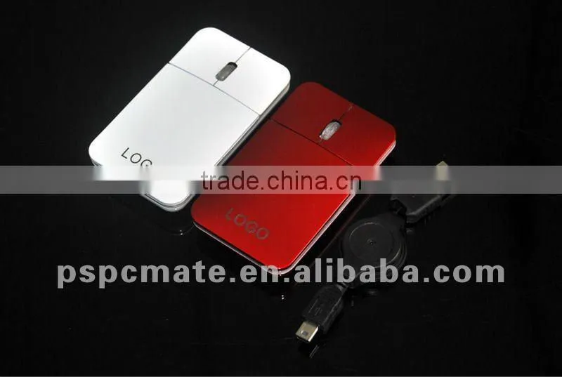 usb wired slim mouse with led light and laser logo