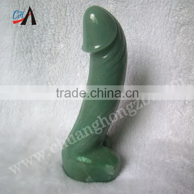 Hot sell gree aventurine artificial penis, penis stone