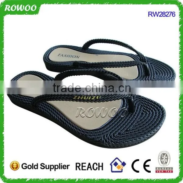 Black Fashion Latest Ladies Slippers Sandals
