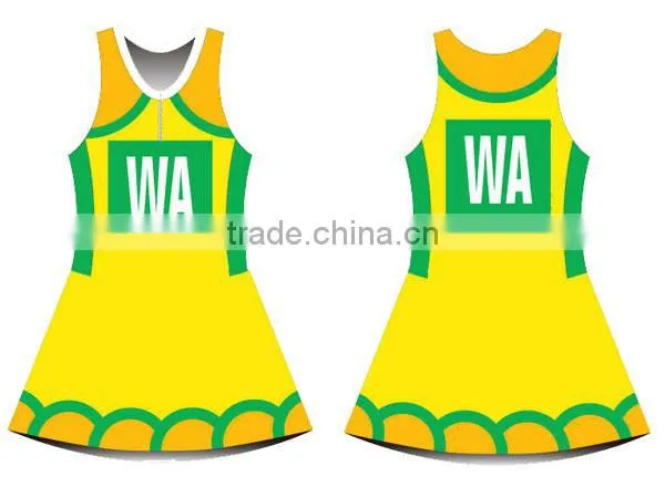 popular cheap wholesale full sublimation printing team netball dress