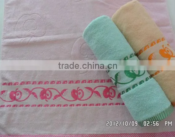 orange jacquard velvet cotton bath towels