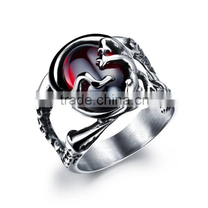 latest fashion antique stainless steel anchor design gey men ring