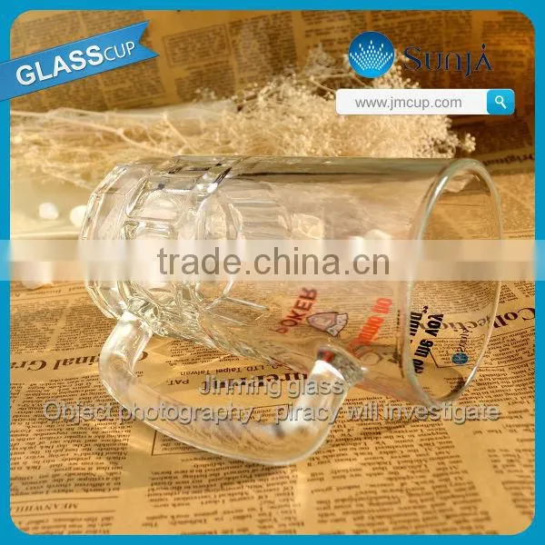 Clear Glass Beer Mug Auto-Machine Made Beer Mug Handle Drinking