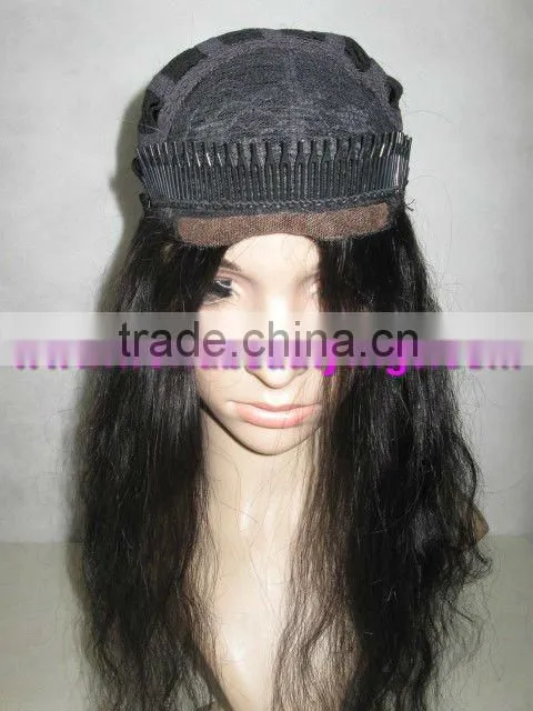 real human remy hair 3/4 half lace wig
