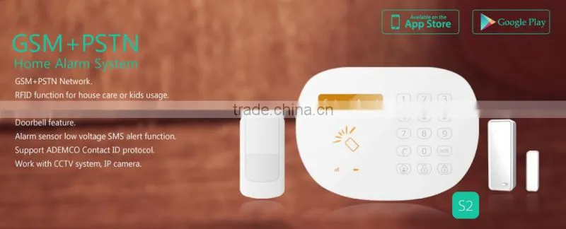 Wireless GSM home security alarm system, Android+IOS APP wireless alarm, RFID GSM home wireless alarm