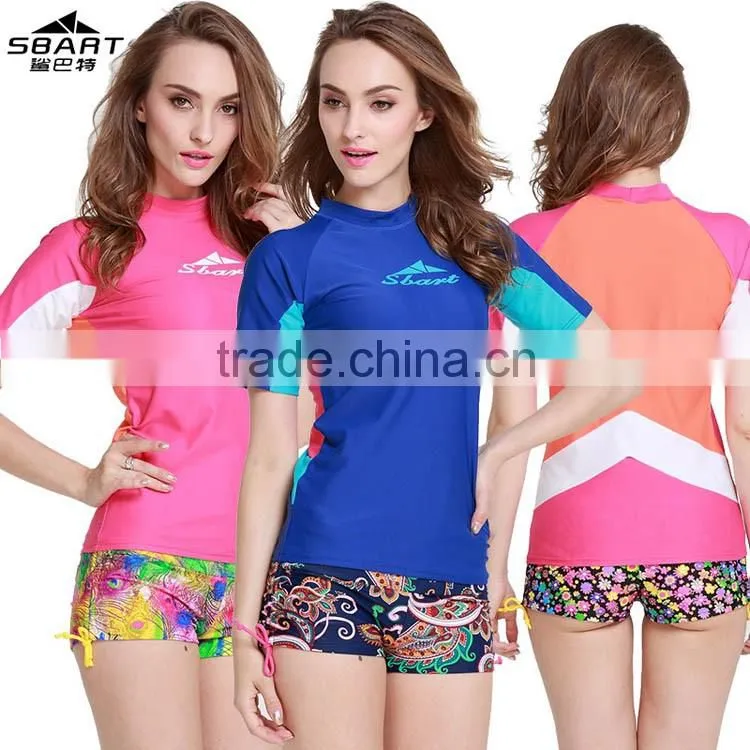 2016 top selling sun protection waterproof short sleeve surfing wetsuit cloth