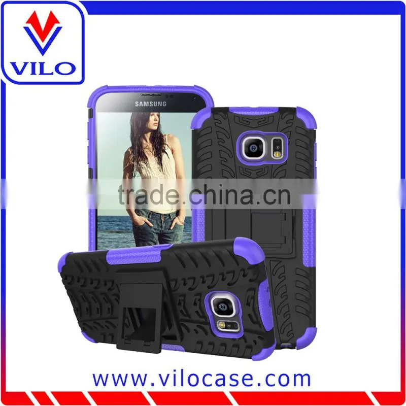 New arriving dual layer hybrid case with kickstand for Samsung Galaxy S6