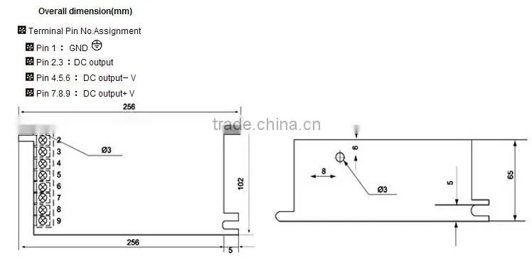 CNGAD Industry 40A 240W 5V Switching Power Supply(power supply,switching adapter)(S-240B-5)