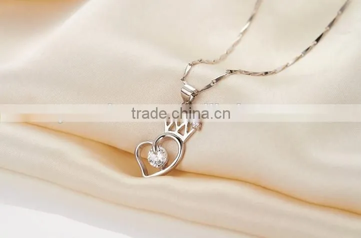 Fashion 925 silver jewelry pendant wholesale silver heart shaped pendant rhodium plated