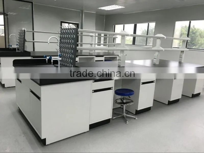 School physics lab metal lab bench