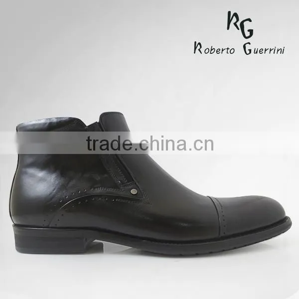 Italian Men Lace-Up Leather Boots Sheeps