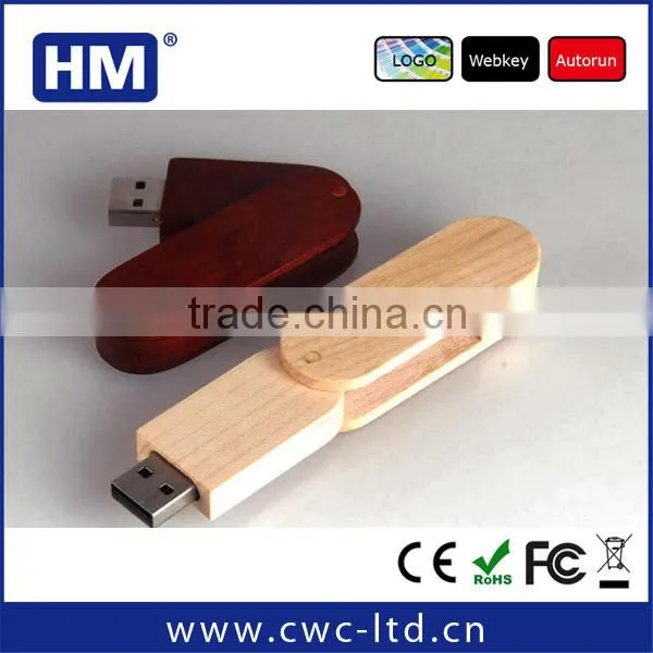 Wholesale swivel wood USB memory stick 2GB4GB8GB16GB wooden USB stick Custom Solution print/laser engraving LOGO