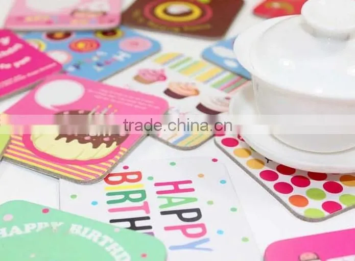 Enviromental paper coasters for one time use with logo printing