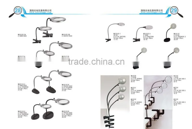 High quality Desk magnifier lamp stand magnifying glass