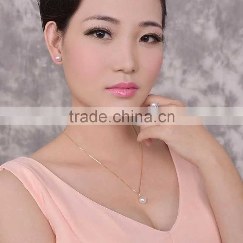 white color fresh water 9-10mm necklaces pendants simple designs for wholesale