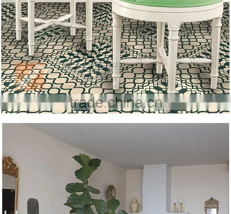 200*200mm green color moroccan decorative wall tile non-slip kitchen floor tile