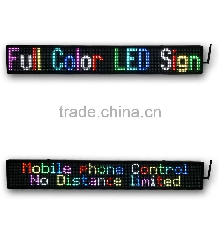 P6-16x128RGB supply 5V/12V double line programmble full color led sign with wireless SMS and computer software USB control