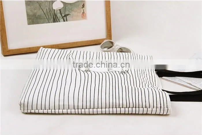 Navy Strap Style Cotton Canvas Tote Shopping Bag