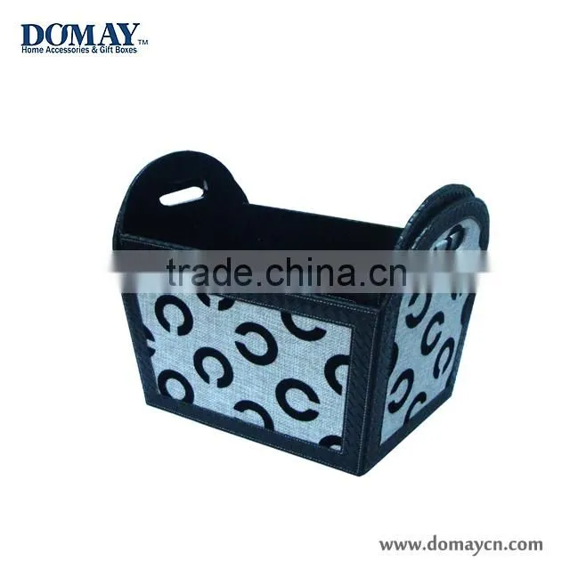 faux leather storage basket/ PU/CANVAS tote box