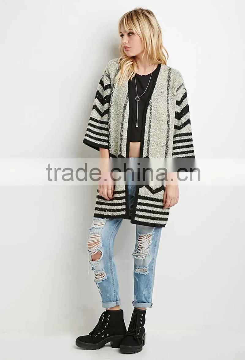Patterned longline cardigan