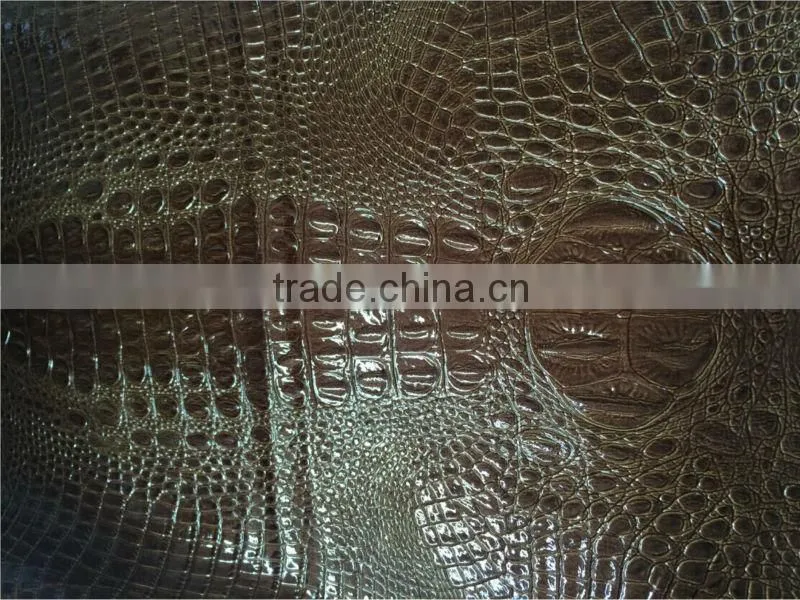 Crocodile design Emboss PVC synthetic leather for bags