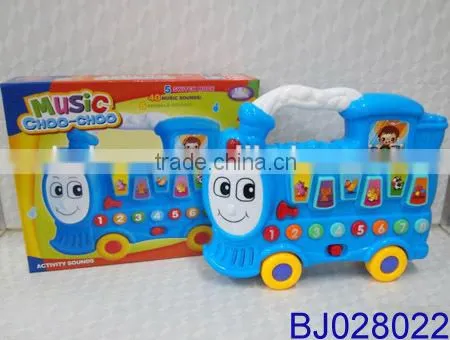 Happy baby toy musical plastic cartoon toy flashing vintage train toy