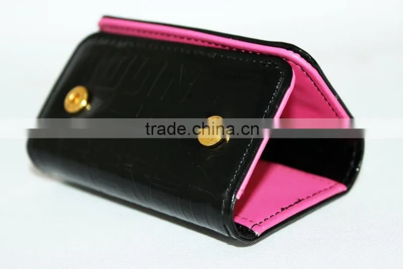 Classical leather women's wallet with key holder/leather purse/leather money clip