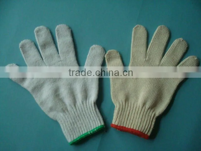 Safety Cotton Gloves Bleached White for Adult