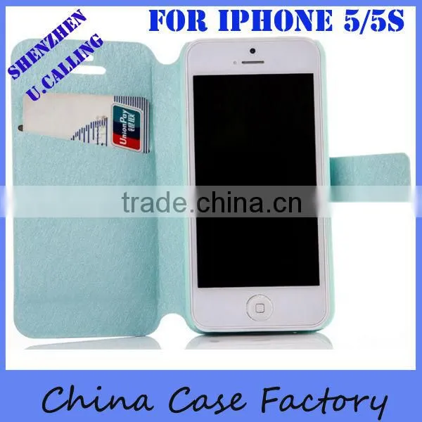 Great Classic Design Leather Flip Case For Apple iPhone 5/5S Wallet Leather Case